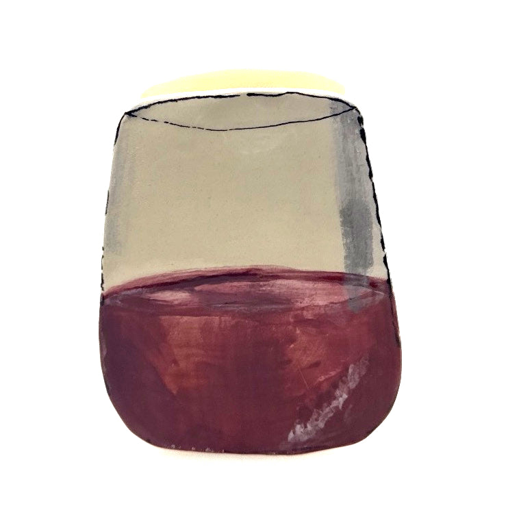 Red wine glass vase